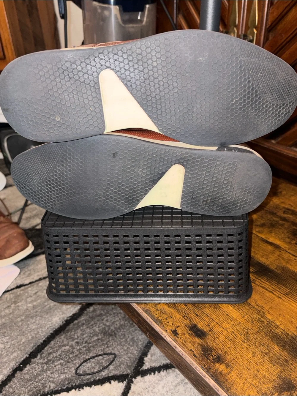 Aldo Brown Perforated Leather Chukka Boots with Contrast Sole